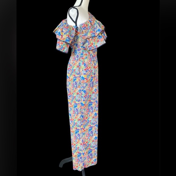 JCREW ONE SHOULDER EXAGGERATED RUFFLE JUMPSUIT IN LIBERTY PRINT SZ 0 - Picture 5 of 11